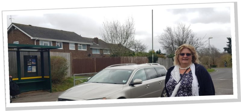 Julie Pierce, Brighton Hill North candidate beside the dangerous Sullivan Road crossing.