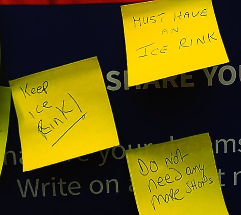 ice rink post it notes